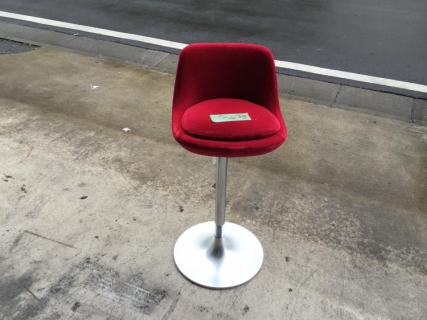 中古品 カウンターチェア スナック用カウンター椅子 赤色6脚セット
