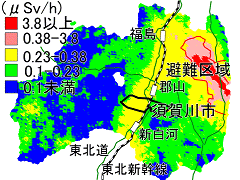 いまだに大部分が除染が必要なレベルの福島県須賀川市