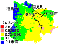 大部分で除染基準を超えてままの福島盆地